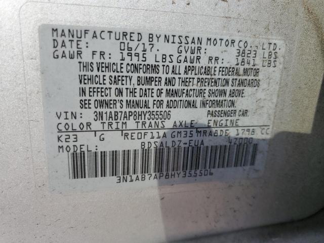 Photo 9 VIN: 3N1AB7AP8HY355506 - NISSAN SENTRA S 