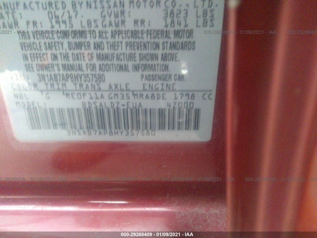 Photo 8 VIN: 3N1AB7AP8HY357580 - NISSAN SENTRA 