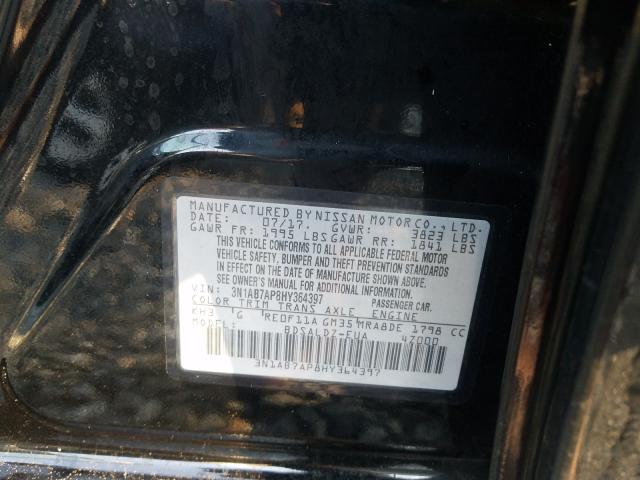 Photo 9 VIN: 3N1AB7AP8HY364397 - NISSAN SENTRA S 