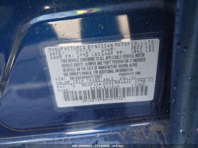 Photo 8 VIN: 3N1AB7AP8HY370507 - NISSAN SENTRA 