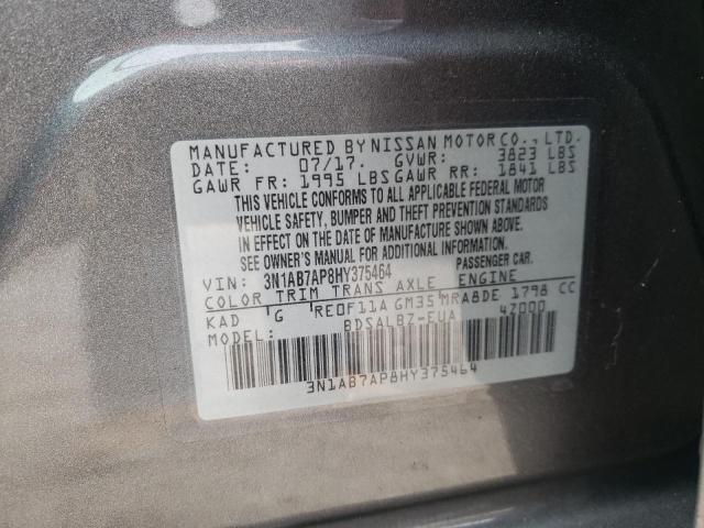 Photo 9 VIN: 3N1AB7AP8HY375464 - NISSAN SENTRA S 