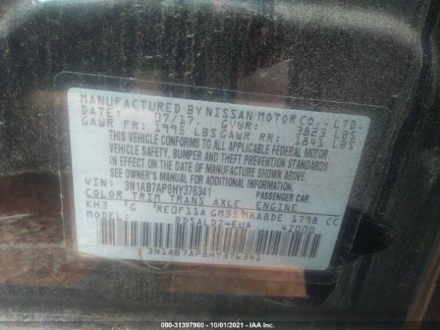 Photo 8 VIN: 3N1AB7AP8HY376341 - NISSAN SENTRA 