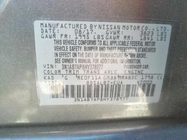 Photo 9 VIN: 3N1AB7AP8HY378977 - NISSAN SENTRA S 