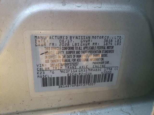 Photo 9 VIN: 3N1AB7AP8HY379207 - NISSAN SENTRA S 