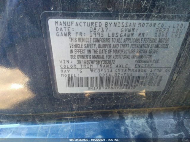 Photo 8 VIN: 3N1AB7AP8HY383872 - NISSAN SENTRA 