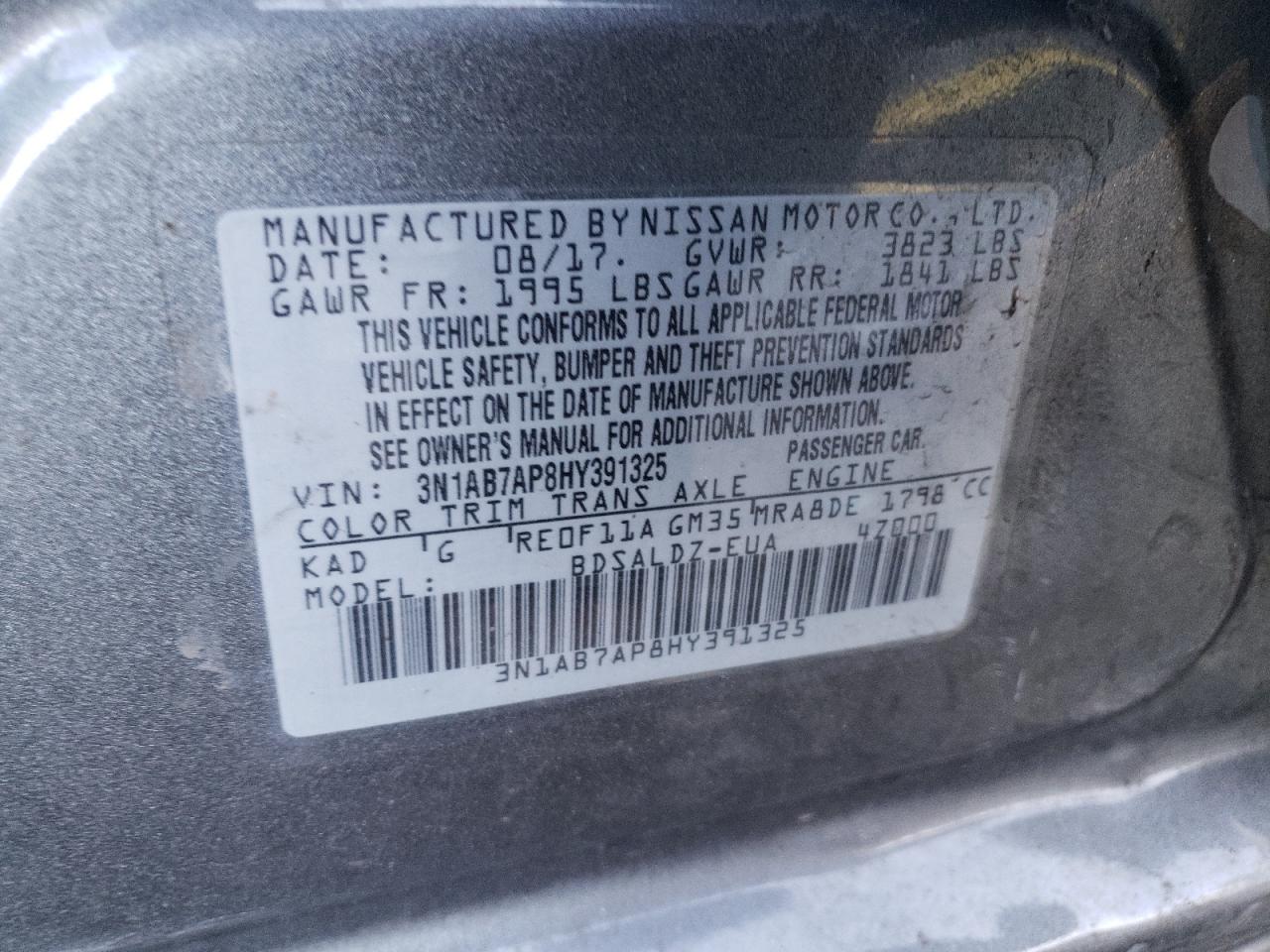 Photo 11 VIN: 3N1AB7AP8HY391325 - NISSAN SENTRA 