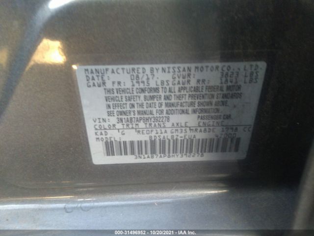 Photo 8 VIN: 3N1AB7AP8HY392278 - NISSAN SENTRA 