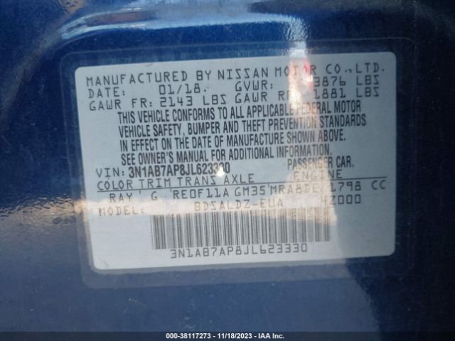 Photo 8 VIN: 3N1AB7AP8JL623330 - NISSAN SENTRA 