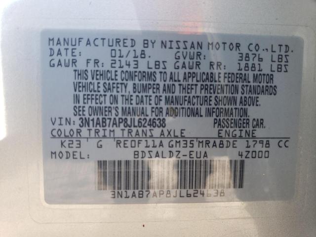 Photo 11 VIN: 3N1AB7AP8JL624638 - NISSAN SENTRA 