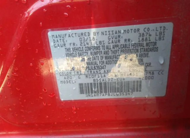 Photo 8 VIN: 3N1AB7AP8JL635347 - NISSAN SENTRA 