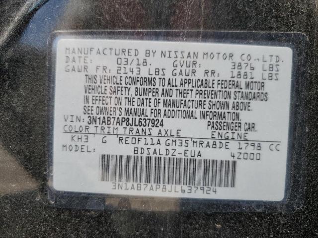 Photo 9 VIN: 3N1AB7AP8JL637924 - NISSAN SENTRA S 