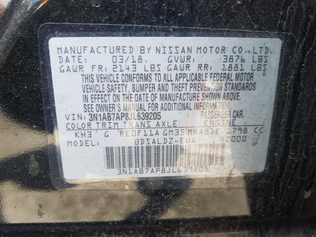 Photo 9 VIN: 3N1AB7AP8JL639205 - NISSAN SENTRA S 