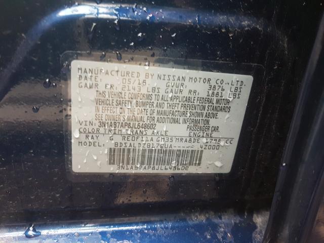 Photo 9 VIN: 3N1AB7AP8JL648602 - NISSAN SENTRA S 