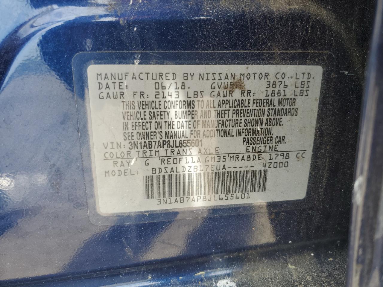 Photo 11 VIN: 3N1AB7AP8JL655601 - NISSAN SENTRA 