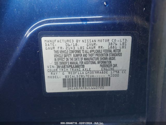 Photo 8 VIN: 3N1AB7AP8JL660720 - NISSAN SENTRA 