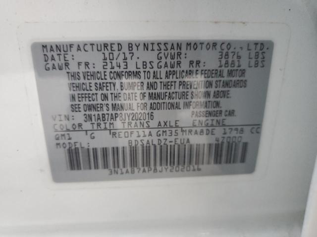 Photo 11 VIN: 3N1AB7AP8JY202016 - NISSAN SENTRA S 