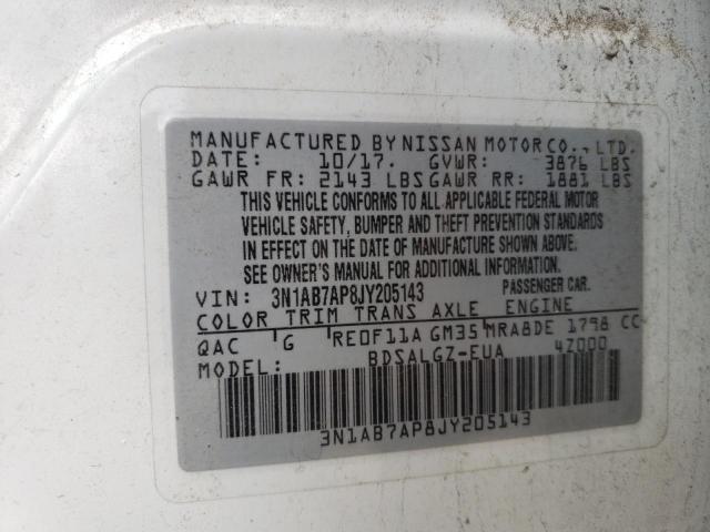 Photo 11 VIN: 3N1AB7AP8JY205143 - NISSAN SENTRA S 