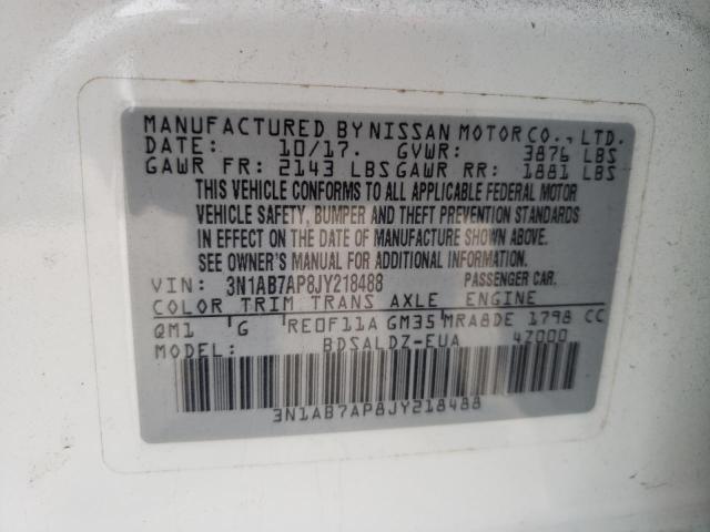 Photo 9 VIN: 3N1AB7AP8JY218488 - NISSAN SENTRA S 