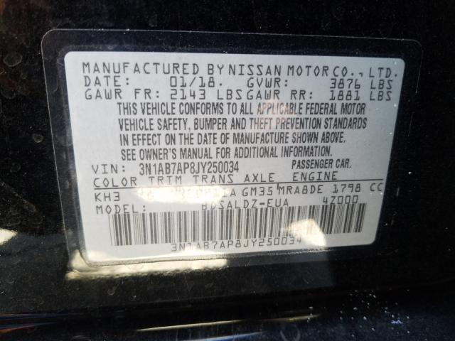 Photo 9 VIN: 3N1AB7AP8JY250034 - NISSAN SENTRA S 