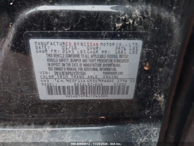 Photo 8 VIN: 3N1AB7AP8JY261504 - NISSAN SENTRA 