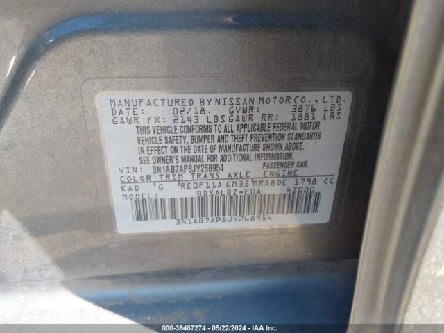 Photo 8 VIN: 3N1AB7AP8JY268954 - NISSAN SENTRA 