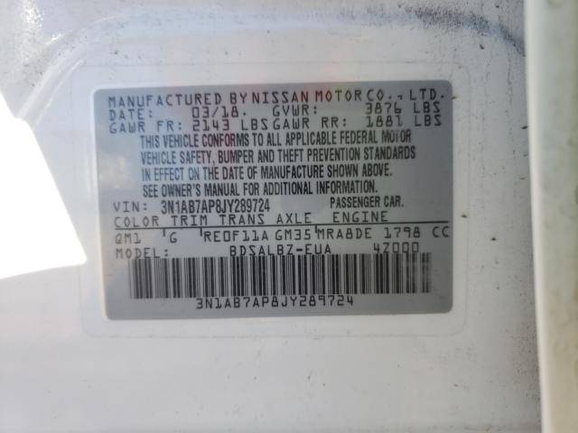 Photo 9 VIN: 3N1AB7AP8JY289724 - NISSAN SENTRA S 