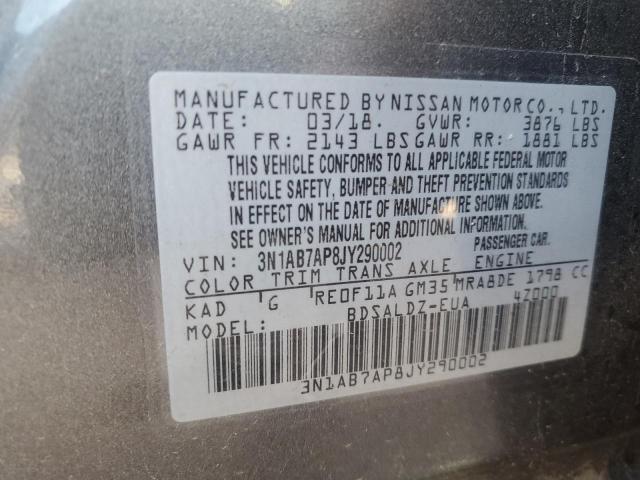 Photo 12 VIN: 3N1AB7AP8JY290002 - NISSAN SENTRA S 