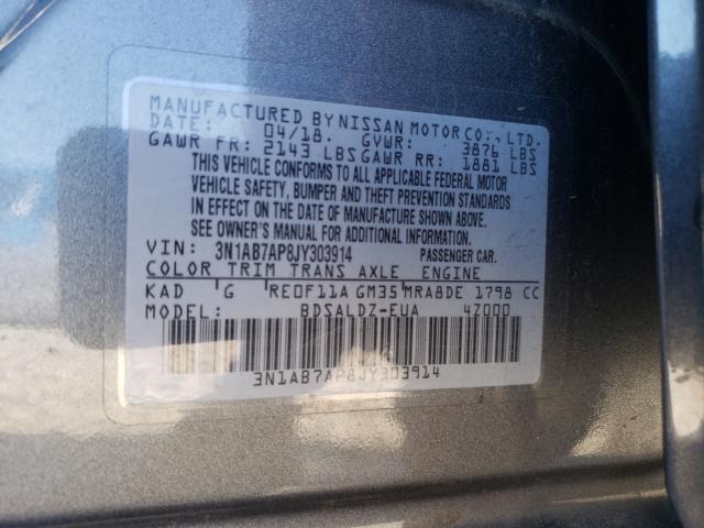 Photo 9 VIN: 3N1AB7AP8JY303914 - NISSAN SENTRA S 