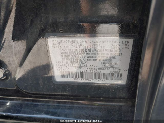 Photo 8 VIN: 3N1AB7AP8JY304237 - NISSAN SENTRA 