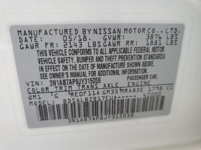 Photo 9 VIN: 3N1AB7AP8JY315058 - NISSAN SENTRA S 