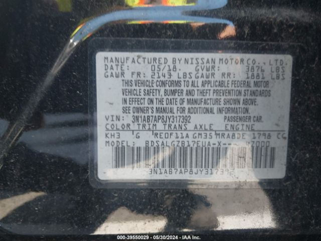 Photo 8 VIN: 3N1AB7AP8JY317392 - NISSAN SENTRA 