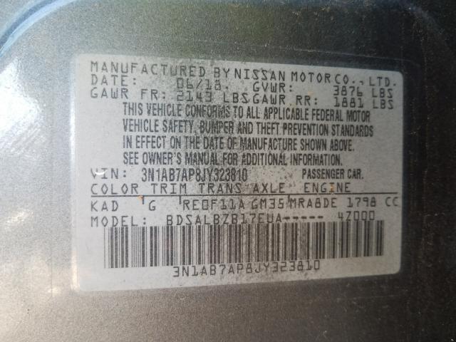 Photo 9 VIN: 3N1AB7AP8JY323810 - NISSAN SENTRA S 