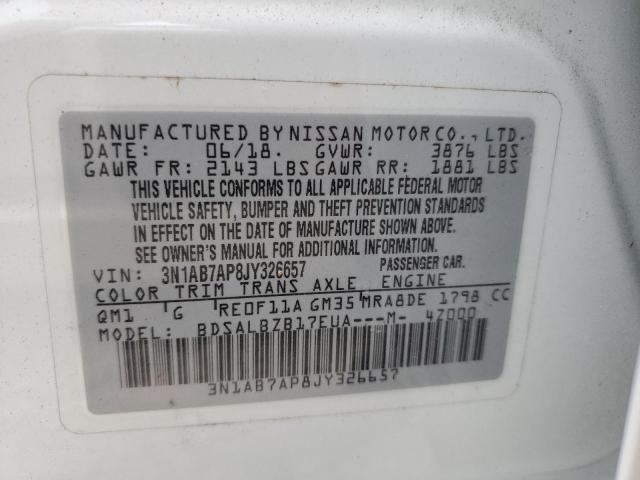 Photo 9 VIN: 3N1AB7AP8JY326657 - NISSAN SENTRA S 