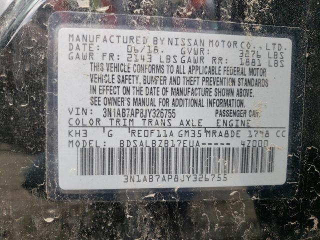 Photo 9 VIN: 3N1AB7AP8JY326755 - NISSAN SENTRA S 