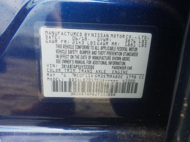 Photo 9 VIN: 3N1AB7AP8JY333088 - NISSAN SENTRA S 