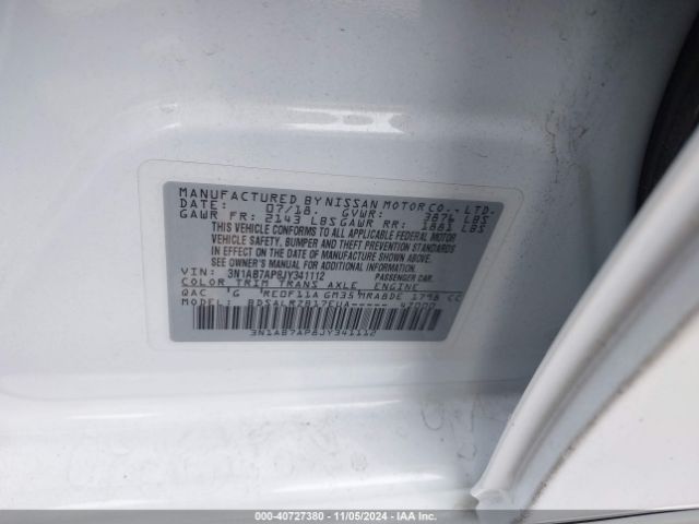 Photo 8 VIN: 3N1AB7AP8JY341112 - NISSAN SENTRA 