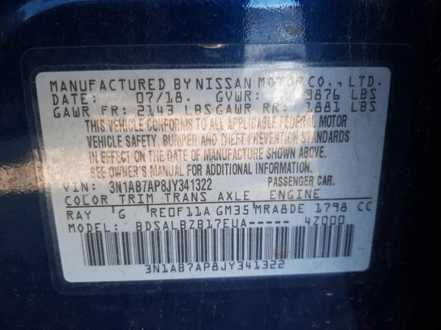 Photo 12 VIN: 3N1AB7AP8JY341322 - NISSAN SENTRA S 