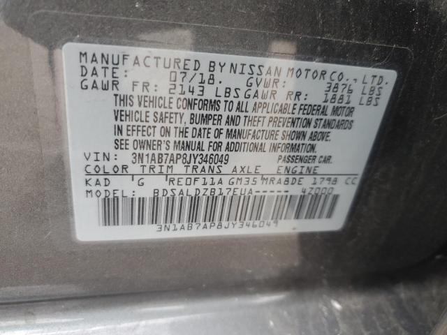 Photo 11 VIN: 3N1AB7AP8JY346049 - NISSAN SENTRA S 