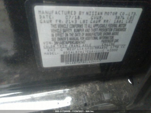 Photo 8 VIN: 3N1AB7AP8KL604147 - NISSAN SENTRA 