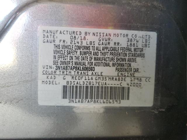 Photo 12 VIN: 3N1AB7AP8KL606593 - NISSAN SENTRA 