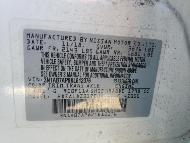 Photo 11 VIN: 3N1AB7AP8KL612376 - NISSAN SENTRA S 