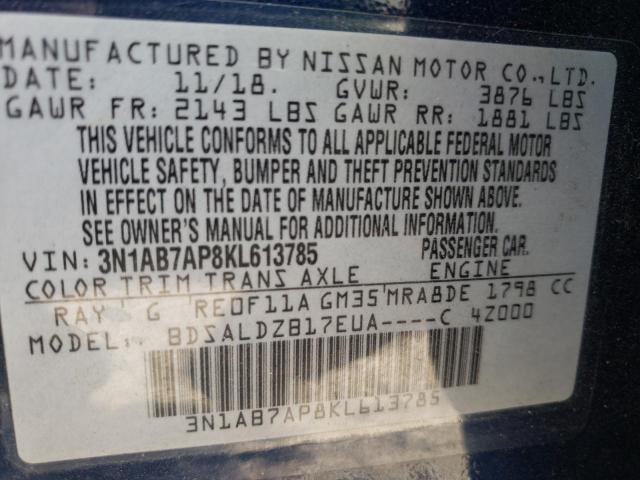 Photo 9 VIN: 3N1AB7AP8KL613785 - NISSAN SENTRA S 