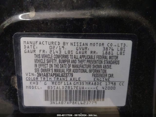 Photo 8 VIN: 3N1AB7AP8KL623779 - NISSAN SENTRA 