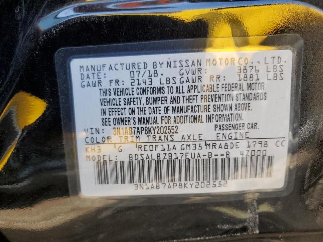 Photo 9 VIN: 3N1AB7AP8KY202552 - NISSAN SENTRA S 