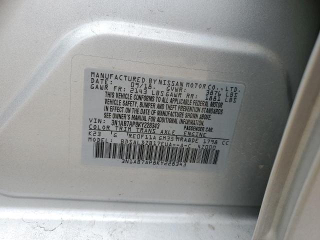 Photo 12 VIN: 3N1AB7AP8KY228343 - NISSAN SENTRA S 