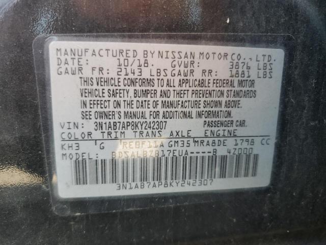 Photo 11 VIN: 3N1AB7AP8KY242307 - NISSAN SENTRA S 