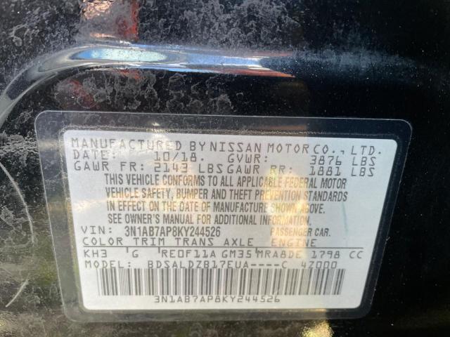 Photo 9 VIN: 3N1AB7AP8KY244526 - NISSAN SENTRA 