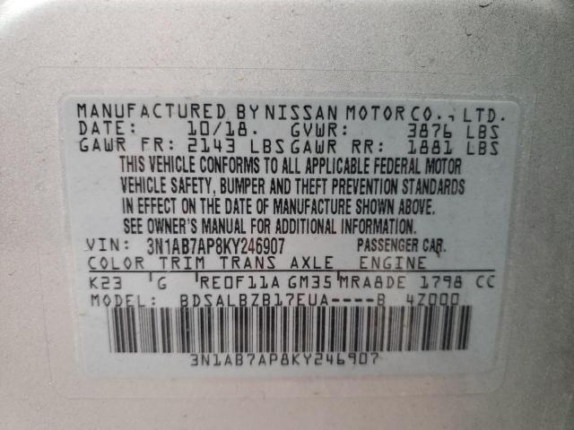 Photo 9 VIN: 3N1AB7AP8KY246907 - NISSAN SENTRA S 