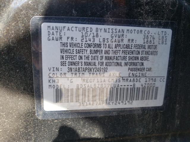 Photo 9 VIN: 3N1AB7AP8KY249192 - NISSAN SENTRA S 