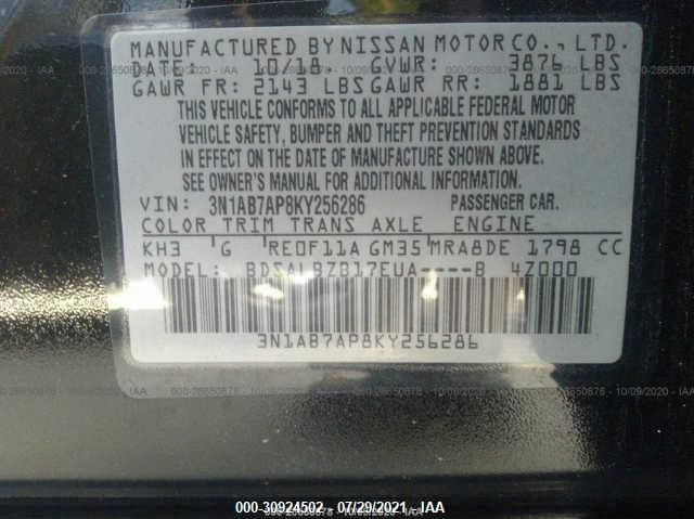 Photo 8 VIN: 3N1AB7AP8KY256286 - NISSAN SENTRA 